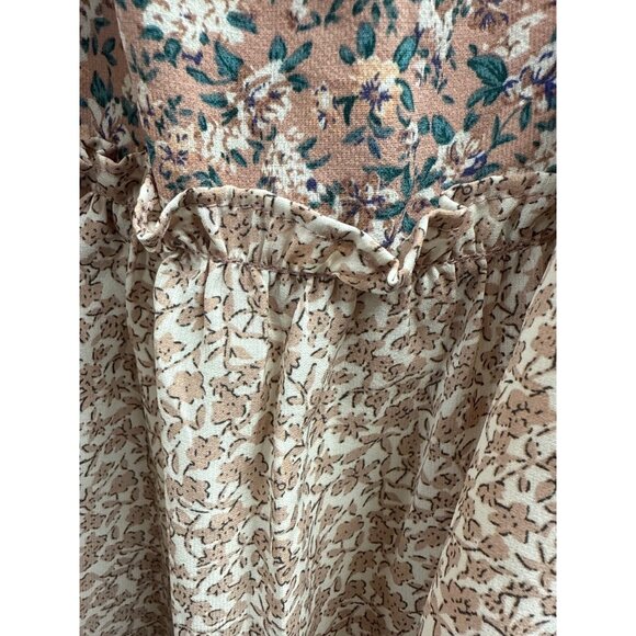 Davi & Dani Womens 1XL Floral Tiered Sundress Pink & White Lightweight With Tags - Picture 4 of 4